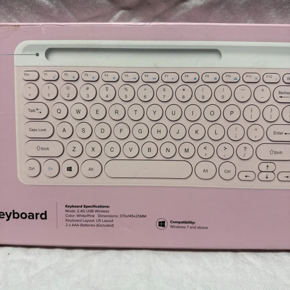 Tech Rebellion Apple/Windows 2.4GHz Wireless Desktop Keyboard From USA Pink
